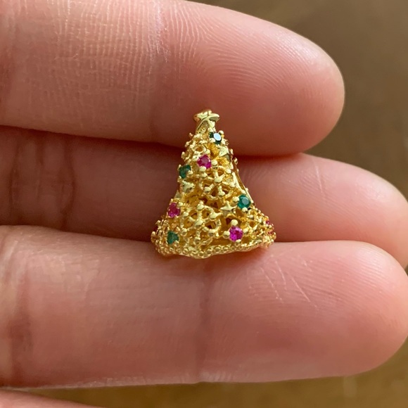 NWOT Glitter Christmas Tree Charm Sterling Silver 925 - Picture 9 of 11